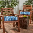 thumbnail image 3 of Sapphire Stripe 20 in. Square Outdoor Tufted Seat Cushion (set of 2) by Greendale Home Fashions, 3 of 9