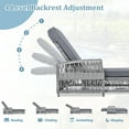 thumbnail image 5 of Holaki 77.5" Outdoor Long Reclining Chaise, Wicker Lounge with Armrests, Patio Adjustable Recliner with Soft Removable Cushions,All Weather Rattan Pool Lounge for Poolside & Garden (Beige+Grey), 5 of 10