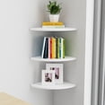 thumbnail image 2 of Djiypn Corner Floating Shelves, 8.69" Rustic Wood Corner Floating Shelves, Wall Mount Storage for Bathroom Kitchen Living Room, White, 2 of 8
