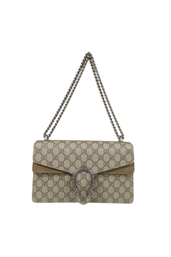 Pre-Owned Gucci Dionysus Medium Shoulder Bag in GG Supreme Canvas (400249) - Beige,... (Fair)
