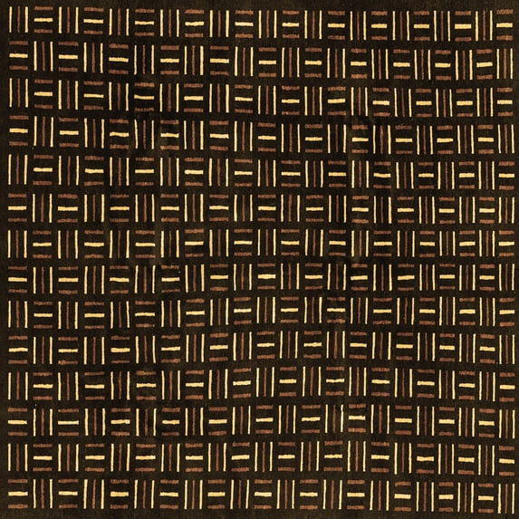 Ahgly Company Indoor Square Oriental Brown Modern Area Rugs, 3' Square
