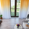 thumbnail image 4 of 1 Panel Set Linen Sheer Curtains 96 Inches Long for Sliding Glass Door Window Treatments Drapes Living Room,Off White Ivory Cream,8 FT 52x96 Length, Yellow, 4 of 9