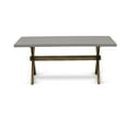thumbnail image 3 of East West Furniture X2-797 3 Piece Kitchen Set - 1 Cement Dining Room Table and 2 Wood Bench - Stable and Sturdy Constructed - Distressed Jacobean Finish, 3 of 9