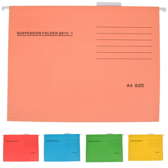 QIFULL 5Pcs Hanging File Folders Legal Size Portable Receipt Folder Assorted Color for Kitchen Use