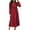 Wine, variant on Fesfesfes Women Gowns V-Neck Long Sleeve Bandage Print Party Fall Ankle Length Dress