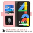 thumbnail image 2 of Compatible avec Google Pixel 4A 5G Étui Portefeuille en Cuir à Rabat Porte-Cartes Support Accessoires pour Cellulaire Porte-Monnaie Fente pour Pièce d'Identité de Crédit Étuis de Téléphone pour Pixel1 Femmes Hommes Rose, 2 of 5