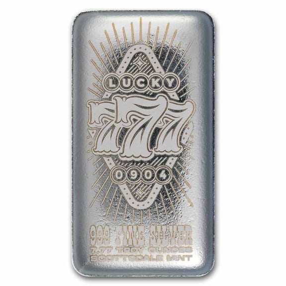 7.77 oz Silver Cast Bar - Las Vegas Lucky 7's