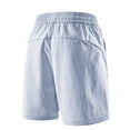 thumbnail image 6 of lcziwo Men Shorts with Pockets Summer Outdoor Elastic Waist Beach Shorts Hiking Fishing Casual Drawstring Dress Shorts Light Blue L, 6 of 6