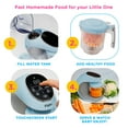 thumbnail image 3 of EVLA'S Baby Food Maker, Steamer, Blender, Baby Food Processor, Touch Screen, with 6 Reusable Food Pouches for Storage or Travel, Blue, 3 of 8