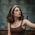 thumbnail image 4 of QUMIIRITY Headband Ancho Negro Con Detalles De Rhinestones Y Turquesa Para Look Y Sofisticado, 4 of 5