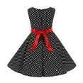 thumbnail image 3 of IBTOM CASTLE Kids Girls 50s Vintage Polka Dot Casual Dress Swing Rockabilly Prom Party Dresses Audrey Wedding Formal Cocktail Evening Gown 4-5 Years Black + Red, 3 of 6