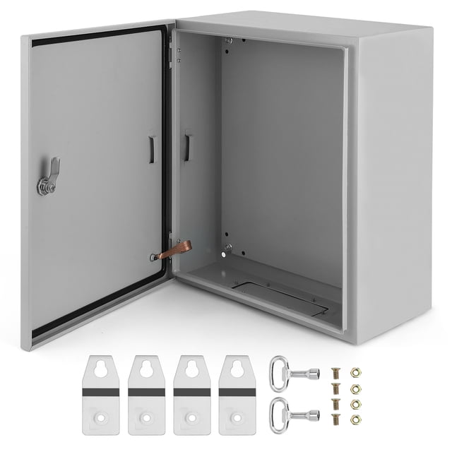 Electrical Junction Box – NEMA 4X Steel – IP66 Waterproof & Dustproof Enclosure – Secure Lock & Mounting Plate – Indoor/Outdoor – Multiple Sizes