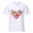 thumbnail image 4 of ZVNAΖH Womens Valentines Day Print Short Sleeve T-shirt Novelty Graphic Tops, Loose Fit, Gifts for Women, On Clearance, Sizes S-2XL, 4 of 5