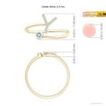 thumbnail image 4 of ANGARA Natural Capital "Y" Diamond Initial Ring with Bezel-Set Aquamarine in 14K Yellow Gold for Women (Size-2.5mm) | March Birthstone, Anniversary, Jewelry Gift for Women | Natural Aquamarine Ring, 4 of 8