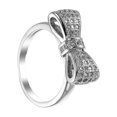 thumbnail image 2 of Anillos de circón de moda Anillo de cobre blanco Anillo de bowknot Accesorios de joyería para mujeres Niñas - Tamaño de EE. UU. 6, 2 of 6