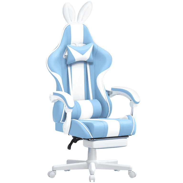 SOONTRANS Blue Gaming Chair, Ergonomic Reclining Chair with
