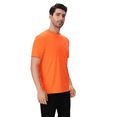 thumbnail image 4 of High Visibility Safety T-Shirts for Men, Moisture Wicking Hi Vis Work Shirt | Safety Neon Orange 5.1oz 100% Polyester Quick Dry Tees, Size S, 4 of 7
