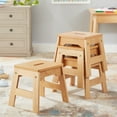 thumbnail image 2 of Melissa & Doug Wooden Stools – Set of 4 Stackable, Portable 11-Inch-Tall Stools (Natural), 2 of 4