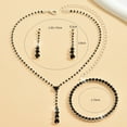 thumbnail image 5 of Hyasfey 3Pcs/Set Women's Jewelry Set Single Row Rhinestone Inlaid Necklaces Earrings Bracelets Hypoallergenic Lightweight Jewels for Christmas Mother's Day Weddings, 5 of 7