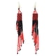thumbnail image 5 of Pendientes colgantes de gota larga con trenzadas de mujer rojo, 5 of 8
