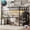 Black + Twin XL, variant on Queen Loft Bed with L-Shaped Desk and Wardrobe, Metal High Loft Bed Frame with USB Port and LED Lights, Storage Stairs and Adjustable Shelf, Black, Ships in 2 Boxes
