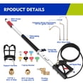 thumbnail image 2 of 24FT Telescoping Pressure Washer Wand, Power Washer Extension Wand with 7 Spray Nozzles,Extension Wand Gutter Cleaner Attachment with 2 3/8" Hose Inlet Adapters, Support Harness, 2 of 6