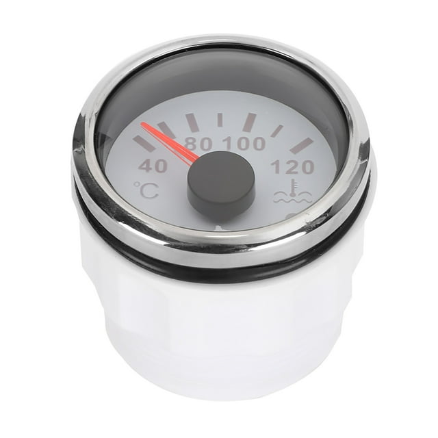 Water Temperature Gauge, 2in 12V/24V MultiFunction Marine Instrument Smart Alarm IP67 Waterproof 316 Stainless Steel