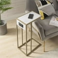 thumbnail image 2 of Cain End Tables White And Gold 2 USB Charging Ports 2 Outlets Power Plug, 2 of 6