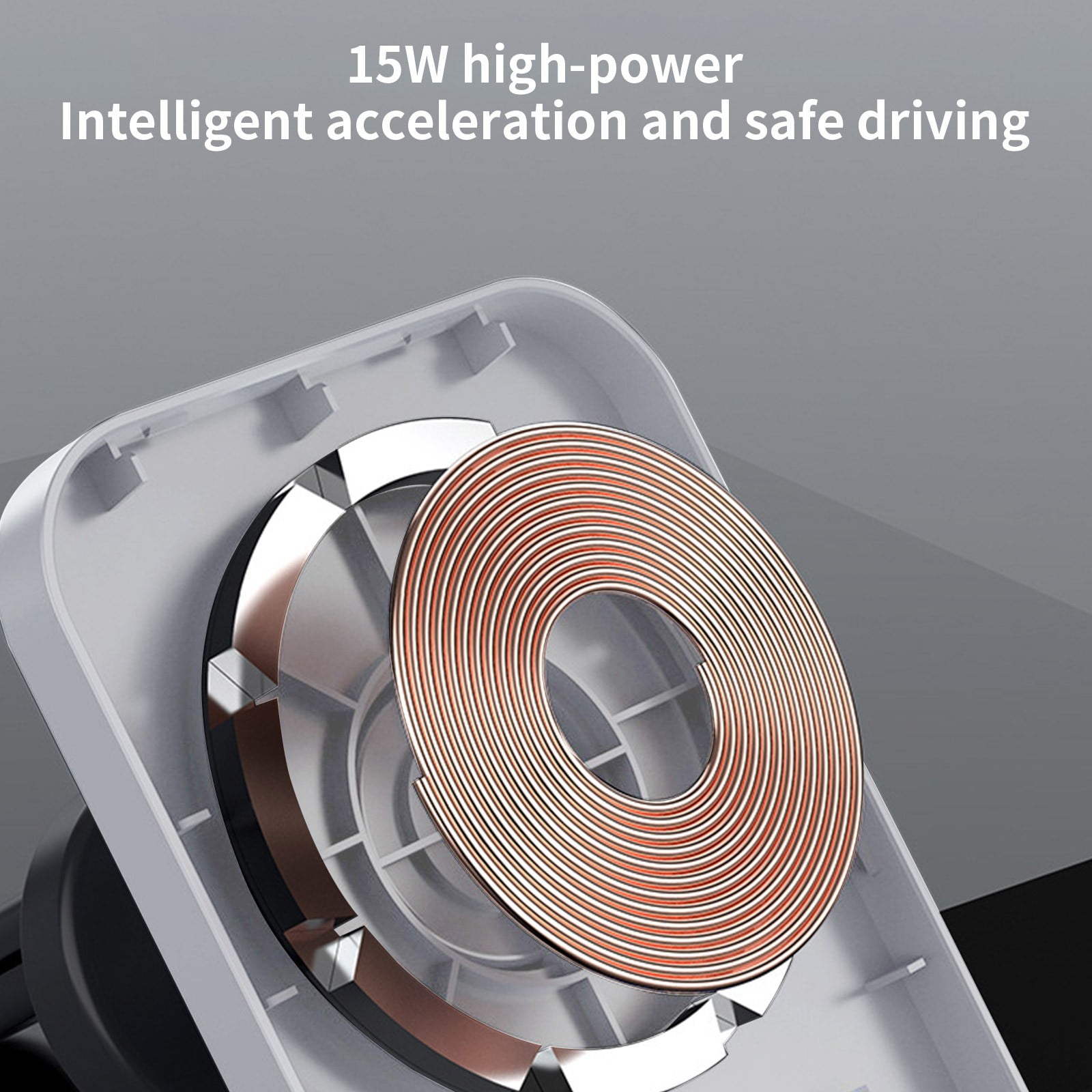 Nilvkv Car Mounted Mobile Phone Wireless Charger 15W Intelligent Fast Charging Magnetic Suction Wireless Charging, Car Accessories