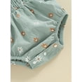 thumbnail image 6 of Bagilaanoe Newborn Baby Girl Rompers Floral Print Short Puff Sleeve Bodysuits + Headband 3M 6M 12M 18M Infant Summer One Piece Jumpsuit, 6 of 8