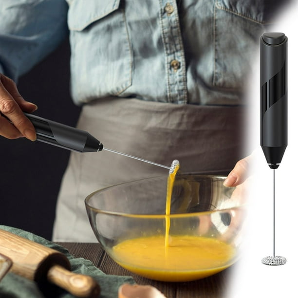 Fiudx Espumador de Leche, Espumador de Café Portátil, Batidor de Acero Inoxidable, Batidora de Leche a Batería, Máquina para Preparar Matcha Latte, Uso Doméstico, Diseño Ergonómico, Regalo para La Fa