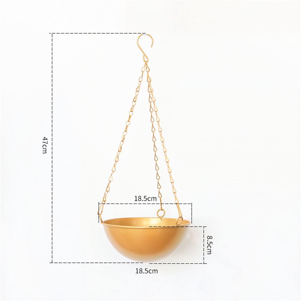 Hanging Planters with Chins,Bexikou Small Metal Plant Hanger,Hanging Basket,Metal Hanging Planters for Indoor Plants,Plant Hanger Decor for Window and Patio (Gold)