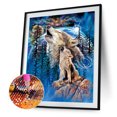 thumbnail image 2 of Cuadros Decorativos 5D DIY Diamante Pintura Luna Lobo Taladro Completo Rhinestone Mosaico Arte Imagen Kit Likrtyny embutido en tela, 2 of 9