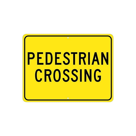National Marker Reflective "Pedestrian Crossing" Pedestrian Sign 24" x 18" Aluminum (TM163K)