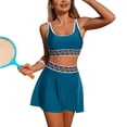 thumbnail image 4 of GEWSEY Womens High Waisted Bikini Sets Two Piece Tummy Control Swim Skirt Color Block Skirted Swimsuit 2026 (Navy, S), 4 of 6