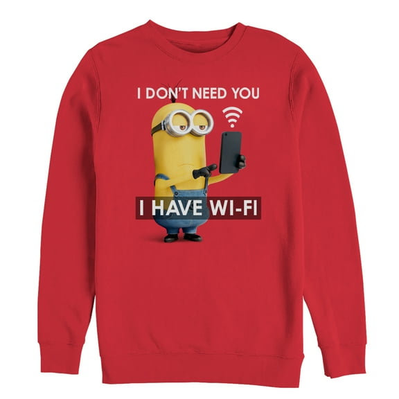 Men's Despicable Me Minion Wi-Fi  Sweatshirt Red Medium