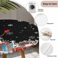 thumbnail image 3 of Black Snowman Christmas Round Tablecloth for 45-54 Inch Tables,Fitted Table Cover with Elastic Edge,Gifts Xmas Tree Winter Snowflake Waterproof Outdoor Table Cloth Protector for Patio Garden Dinner, 3 of 9