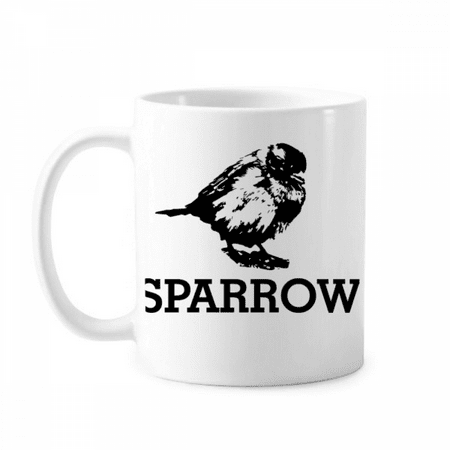 

Sparrows Birds Animals Food Black White Mug Pottery Cerac Coffee Porcelain Cup Tableware