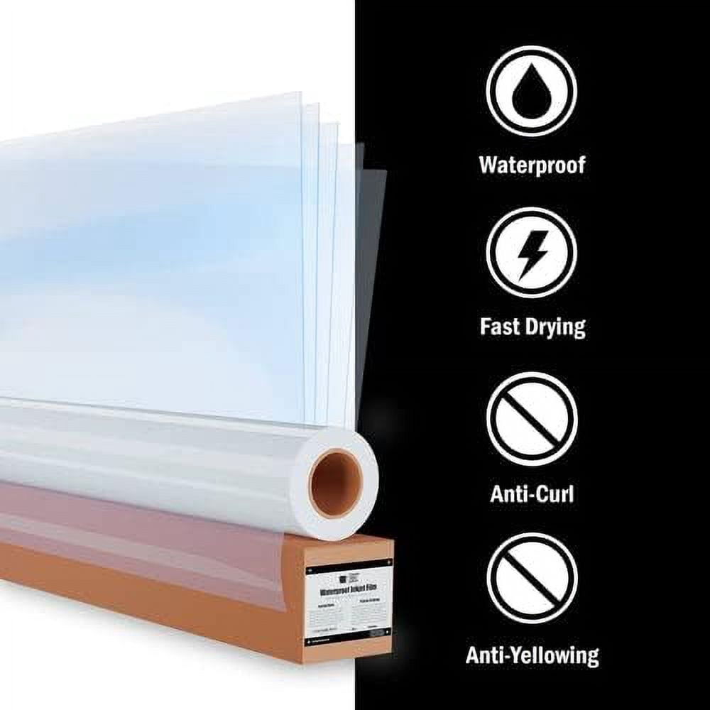 Ecotex 5 Mil Waterproof Inkjet Transparency Sheets (13" x 19" - 100 Sheets) - Transparency Sheets for Screen Print Transfers, DTF Transfer Film, Acetate Sheets for Crafts - Screen Printing Supplies