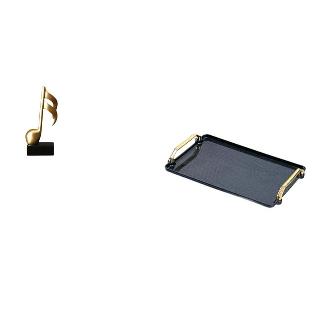 Escultura De Nota Musical De Resina Con Bandeja Rectangular Decorativa Para Servir, Ideal Para Escritorio, Chimenea, Hogar, Hotel, Bar, Repostería, Aperitivos, Café Y Té.