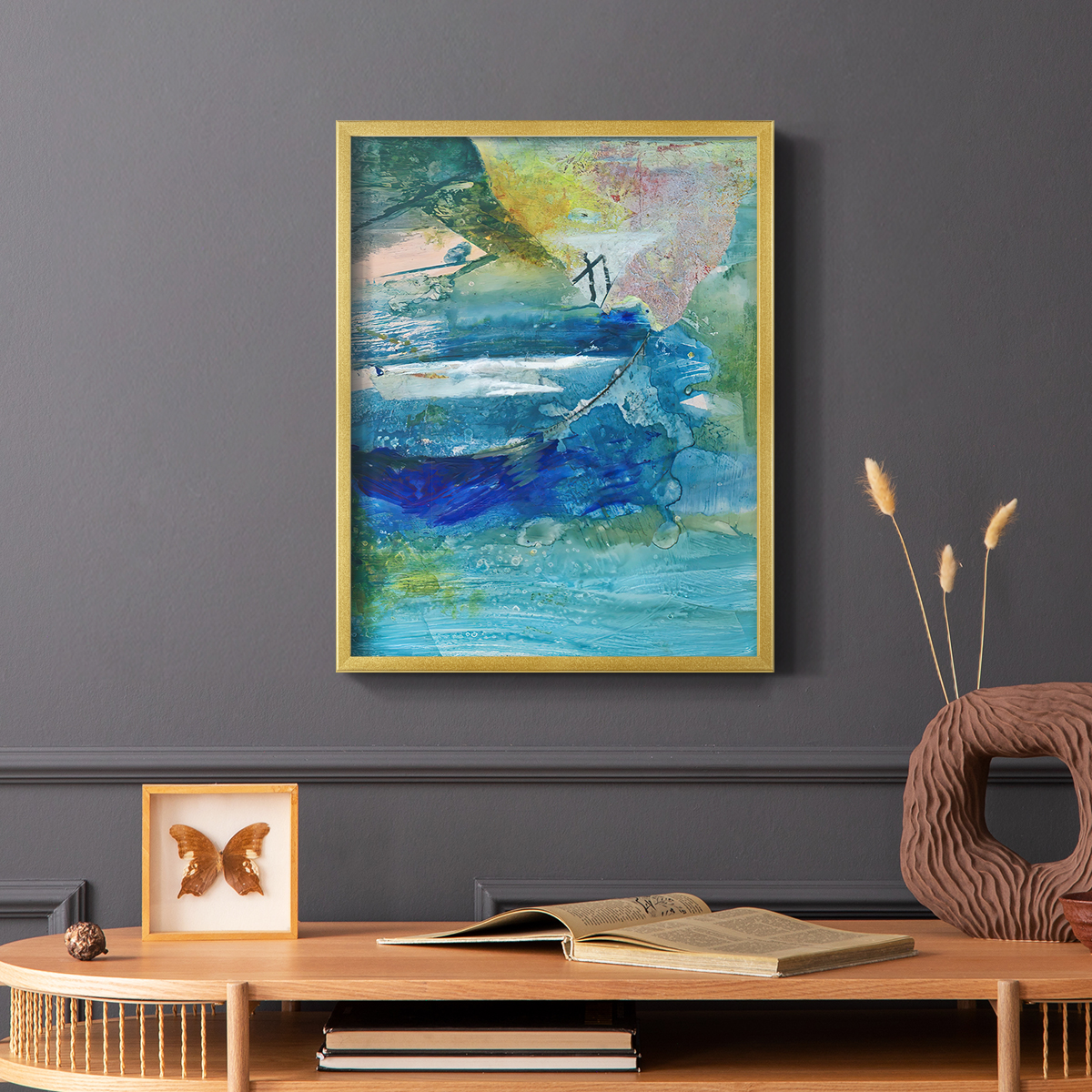 Spring Winds VII in Gold Solid Wood 11 x 14 Framed Print