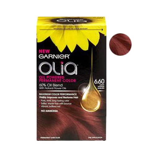Garnier Olia Oil Powered Permanent Haircolor, Light Intense Auburn 6.60