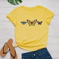 thumbnail image 2 of Delliss Butterfly Top For Women Butterfly Blouse Butterfly Clothes For Women Yellow XXXL, 2 of 4