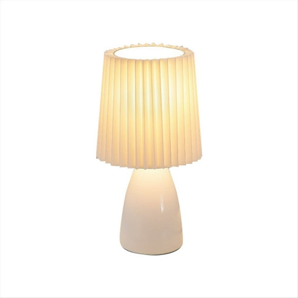 USB Retro Plisado Al Lado de la Lámpara Mesa Lámpara de Escritorio para Dormitorio Lámpara de Cama con Atenuación Continua Deco LED Luz