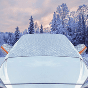 UPFOX Car Windshield Snow Cover, Frost Guard, Ice Cover Protector, Winter Waterproof, White, One-Size