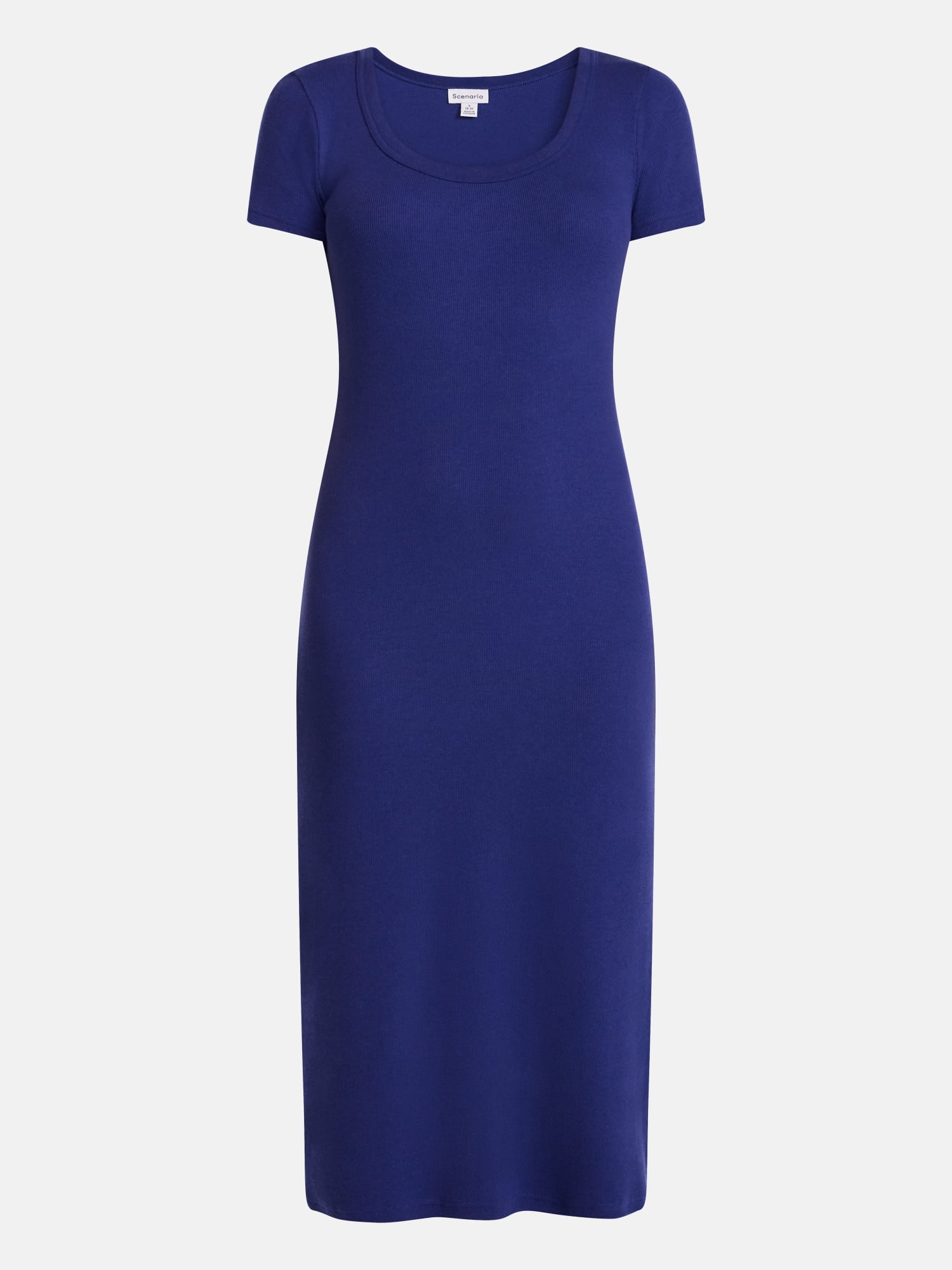 Scenario Women's Scoop Rib Midi Dress, Sizes XS-XXXL