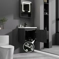 thumbnail image 3 of LiviNest 20" Floating Bathroom Vanity: Wall-Mounted Ceramic Sink Combo with Soft-Close Cabinet & Storage - Moisture-Resistant Plywood Modern Design for Small Studio & Professional Space Optimization, 3 of 6