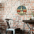 thumbnail image 5 of [2D Flat] Vintage NASA Space Shuttle 7.8" Round Aluminum Sign - Retro Space-Themed Decor for Home, Office, or Man Cave, Indoor/Outdoor Use, Office Decoration | Retro Space Design | Durable Metal Sign,, 5 of 7