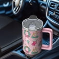 thumbnail image 4 of Green 40oz Holiday Tumbler with Handle and Straw, Cute Reindeer Stainless Steel Insulated Cup Gifts, 4 of 4