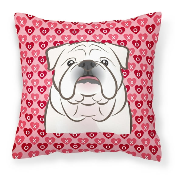 White English Bulldog Fabric Decorative Pillow